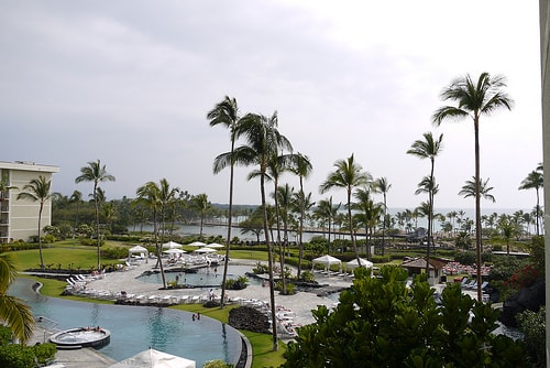 The Marriott is newly renovated and is located on Anaehoomalu Bay, one of the best places to snorkel.