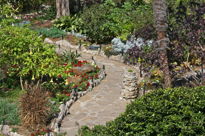 Pathway at the famous Sunken Gardens outside the gate of the San Antonio Zoo.