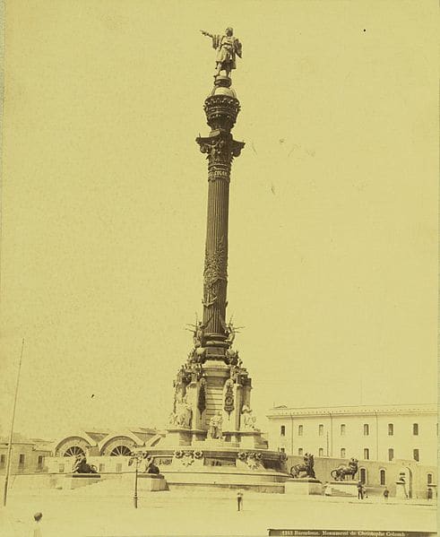 Monument to Christopher Columbus is situated at one end of the Ramblas near the waterfront.