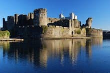 Caerphilly Castle, Caerphilly, Wales.