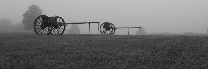 Foggy mornings are a great time to capture the cannons near the visitor's center. I like converting these to black and white to really capture the quiet and peaceful feeling.