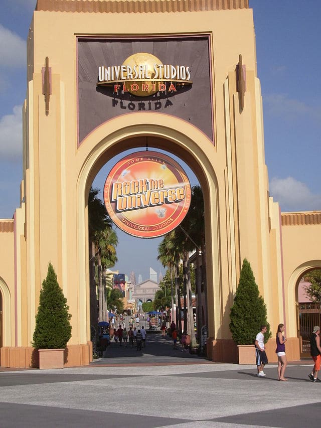 The entrance to Universal Studios in 2007. Combining the Universal Studios Florida and Universal's Islands of Adventure, the resort offers fun for all ages.