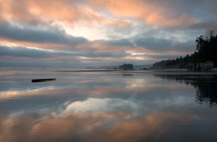 Beautiful Ruby Beach at Sunset