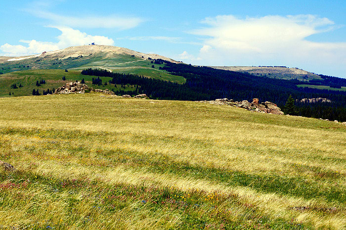 The view from the "point of interest" just east of Medicine Mountain. You can see the observatory.
