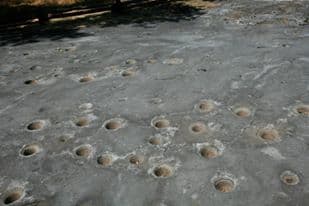 The centerpiece of Indian Grinding Rock State Historic Park is the limestone grinding rock, of course, where Miwok people ground acorns and other foods.