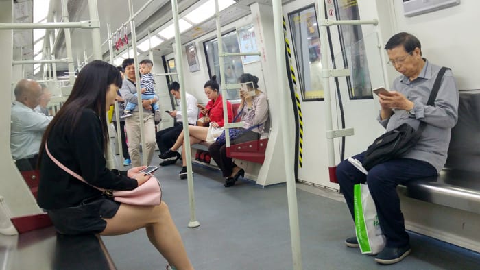Guangzhou Metro Line 1. I arrived around 11.40 am. By half past noon, I had already checked into my hotel and was on the metro heading towards my first sightseeing destination.