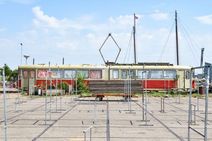 One of the many cool features of the NDSM Wharf is this old tram that has been given a new life!