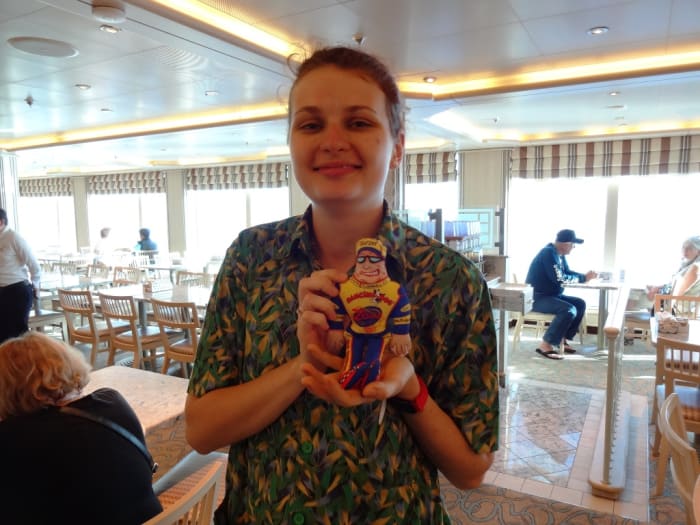 Anastasia, our server at the Allegro was working the morning shift at the Horizon Court when she recognized Speedy and remembered us, too.
