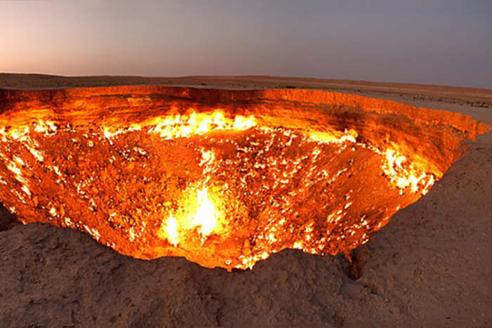 Canadian explorer George Kourounis is the only person who has been allowed to venture to the bottom of the Darvaza crater.
