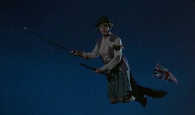 Angela Lansbury as Miss Price, leading a spectral host of warriors to battle, defending Britain from invading foes!