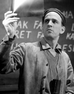 Ingmar Bergman during production of "Wild Strawberries" (1957)