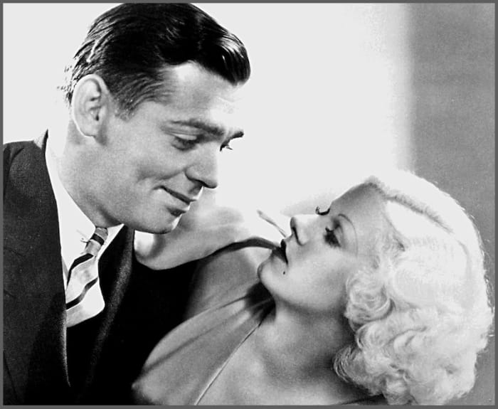 Clark Gable made six pictures with the lovely Jean Harlow in the 1930s. Many biographers claim the sex symbol was on Gable's list of conquests.
