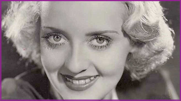 Here is Bette Davis in 1933. Those "peeps" are the inspiration for Kim Carnes' 1981 hit, "Bette Davis Eyes."