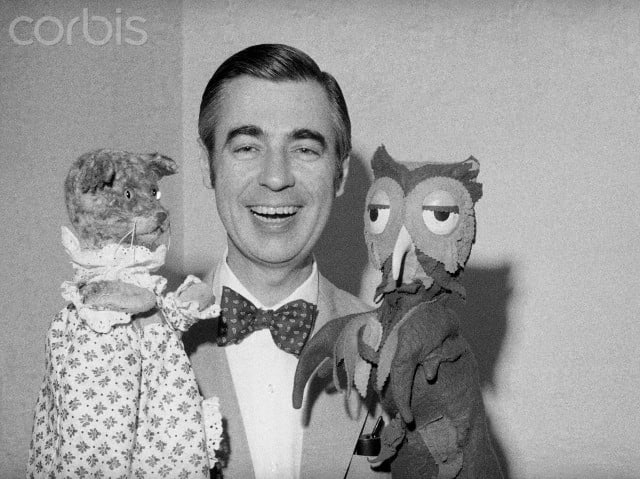 Mr. Rogers with "Cat" and "Owl," residents of "The Magical Kingdom of Make Believe"