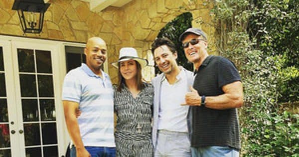 From left to right: Donald Faison, Christa Miller, Zach Braff, and John C. McGinley. The group reunited for an Easter celebration in 2016.