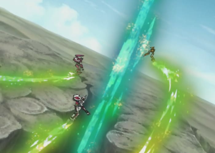 Riding the Trapar waves can be done in giant mechs as well as by yourself, as long as you have a board and a good sense of balance!