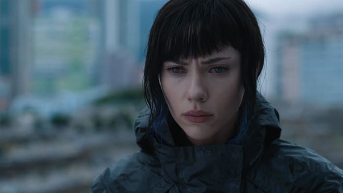 Scarlett Johansson as The Major and wondering if those seizures she's having are due to being in another terrible film.