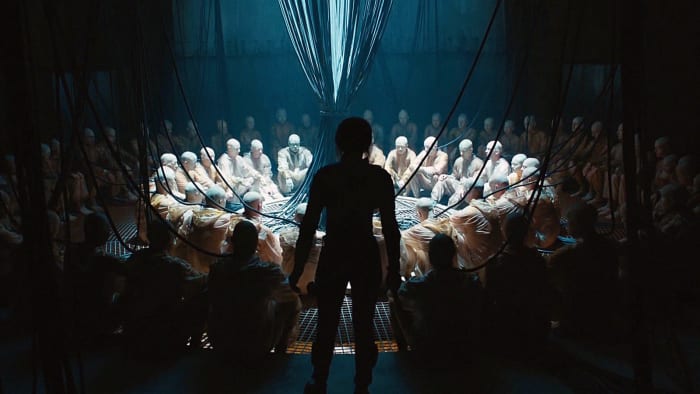 A scene from Rupert Sanders' live action adaptation of "Ghost in the Shell" starring Scarlett Johansson.