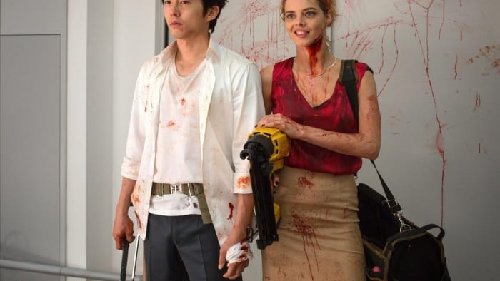 That smirk Samara Weaving, smirking done to perfection. #Mayhem #SamaraWeaving #StevenYuen #Horror #Movies #Reviews#JoeLynch