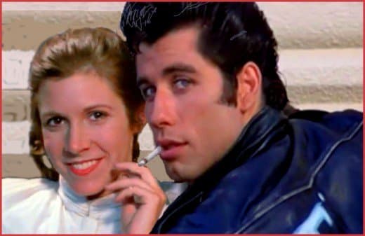 Carrie Fisher was considered for the role of Sandy in Grease. She could have ended up in John Travolta's arms instead of Han Solo's.