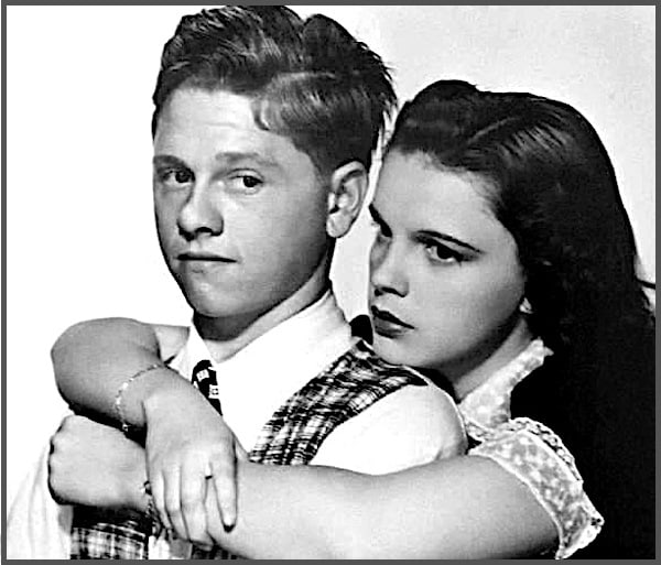 Judy Garland and Mickey Rooney teamed up for a number of memorable movies, typically playing boyfriend and girlfriend.