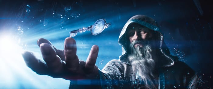 The avatar of James Halliday known as Anorak (both portrayed by Mark Rylance) in, "Ready Player One."