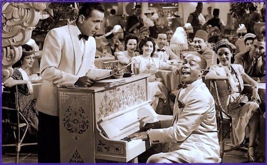 Humphrey Bogart didn't like for Sam to play "As Time Goes By" in the movie Casablanca. Today it ranks as one of Hollywood's most beloved songs.