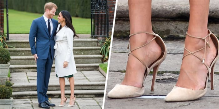 These are the oversized shoes Meghan Markle wore November 2017 when she and Prince Harry announced their engagement.