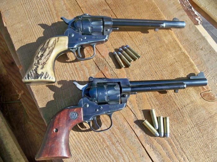 My dads two old model single sixes which have both been converted to center fire . Upper is chambered for the 22 CCM and lower for the 32 H&R mag.