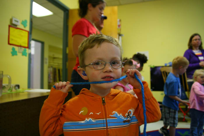 Services may be provided in various locations, according to the child's needs. Our son received push-in services in his general education preschool classroom to help with socialization, self advocacy, and to learn how to use certain equipment.