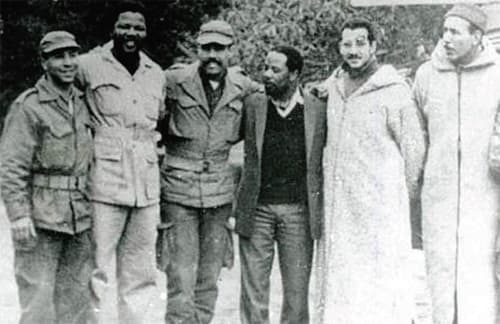 Nelson Mandela, founder of Um Khonto we Sizwe, the armed wing of the ANC, received military training at an Algerian FLN camp in Morocco in early 1962.,