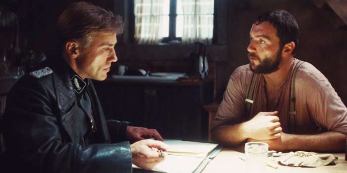 No win situation: SS officer, Hans Landu, forces a French farmer between saving his family and a Jewish family he is hiding beneath the floor, in Inglorious Bastards