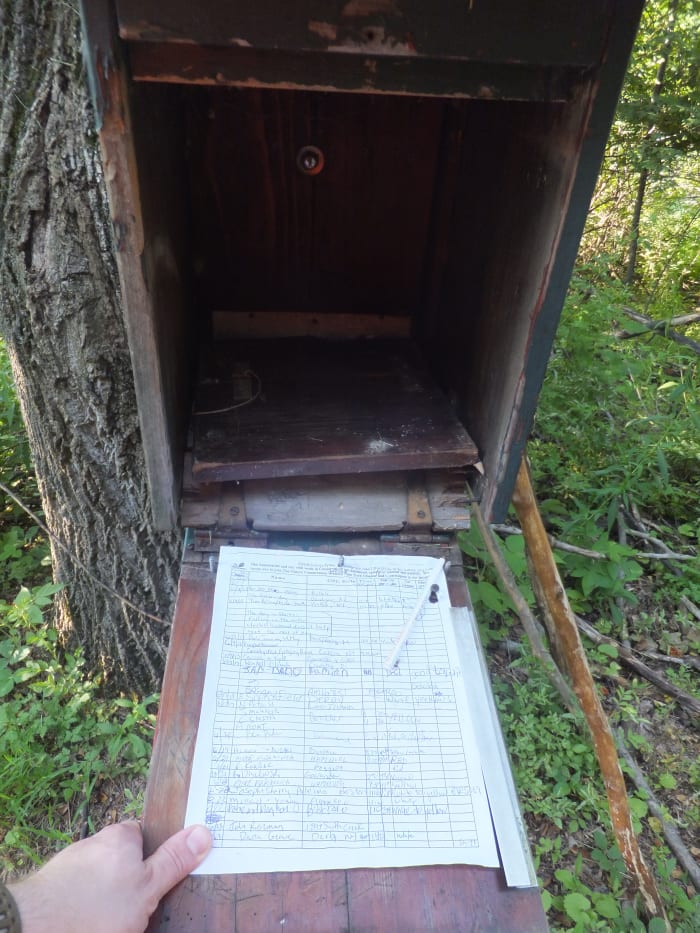 Signing in at Deerlick Preserve gives The Nature Conservancy an idea of how many people hike in this unique area.