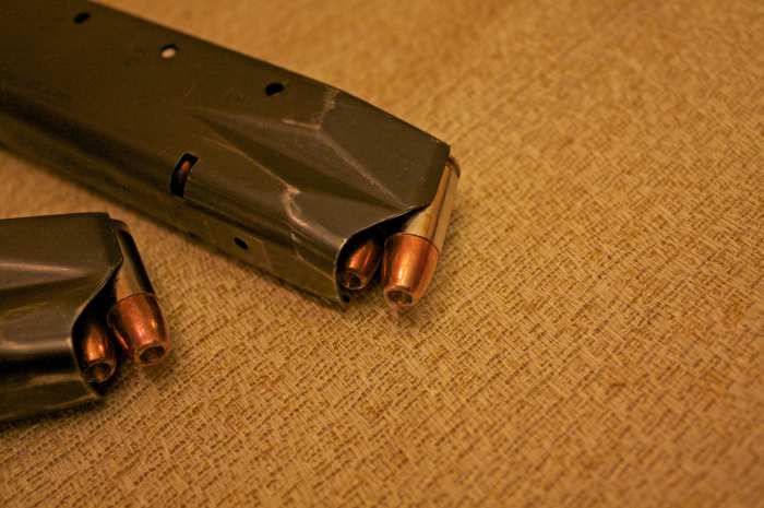The 9mm's major tactical advantage: magazine capacity. Shootout veterans agree, you can't have too much ammo in a fire fight.