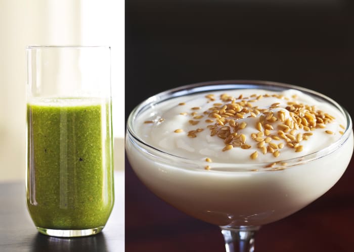 Five ounces of a meal replacement shake or two ounces of low-fat yogurt with 1/2 teaspoon flax seed can be substituted for a slice of toast.