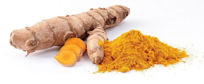 Turmeric root is ground to make a spice.
