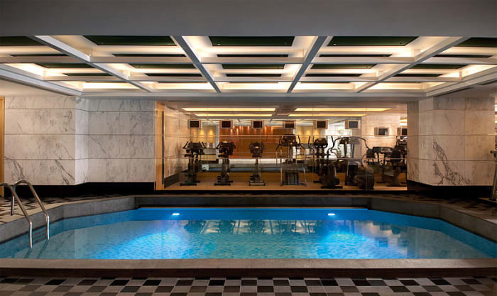 Kowloon Shangri-La Health Club (Hong Kong) featuring pool and equipment