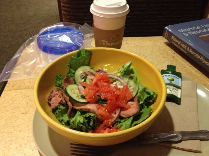 Get the Steak Power Bowl off the Hidden Menu with NO pesto. Ask for an Olive Oil packet on the side. Have a coffee with some cinnamon (I bring my own coconut milk!)