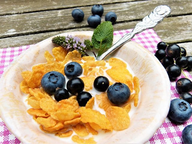 Whole grain cereals, perhaps with almond milk, get an upgrade in flavor and nutrition by adding berries.