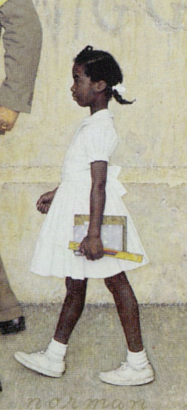 Detail: "The Problem We All Live With", 1963, Look, January 1964 Story Illustration Oil on Canvas 36 x 58 inches Collection of the Norman Rockwell Museum, Stockbridge Massachusetts
