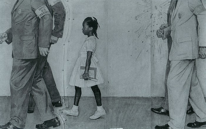 Study III Norman Perceval Rockwell (1894-1978) Study for "The Problem We All Live With" Graphite 1963