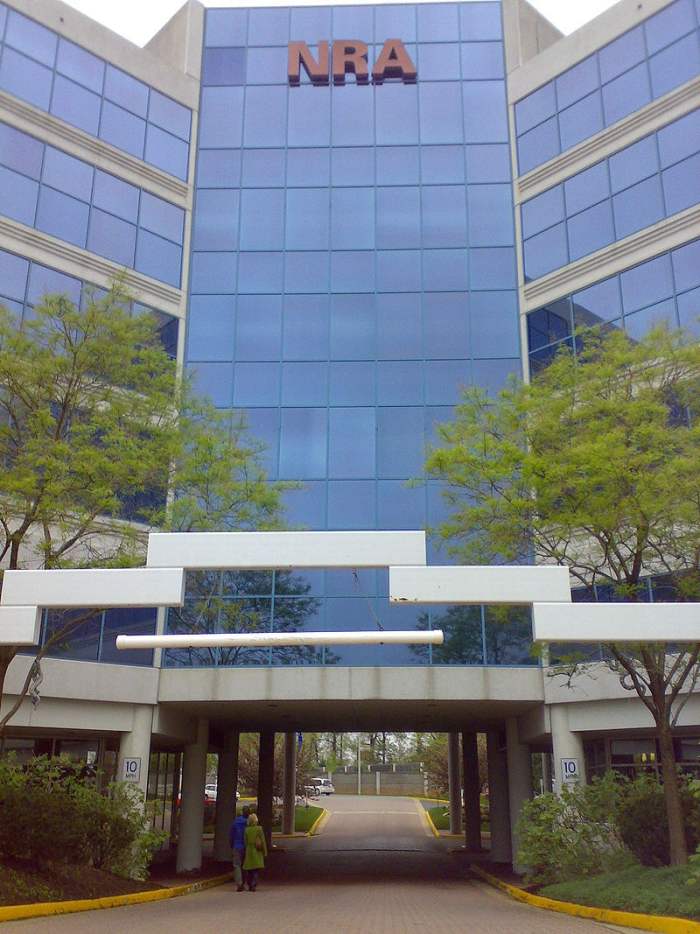 The headquarters of The National Rifle Association in Fairfax, Virginia. The NRA is a strong lobby group, as well as offering programs that teach firearm competency and safety to youth and adults, as well as civilians and law enforcement.