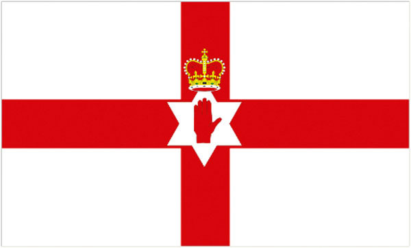 The Flag of Northern Ireland 1953 to 1973. The 'Ulster Banner' - was flown from official buildings during the time of home rule before terrorism forced the United Kingdom to impose direct rule from London