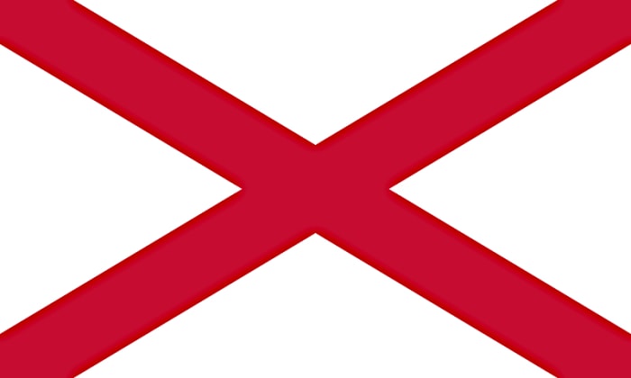The unofficial Flag of Northern Ireland - St Patrick's Saltire - used to represent the region within the Union Jack