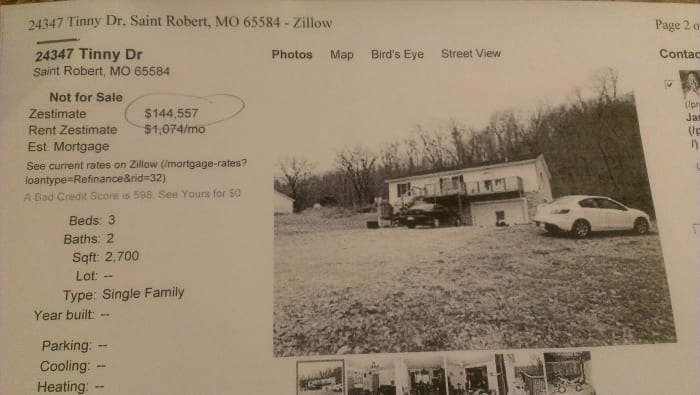 One of the two houses the bank foreclosed on. I owed $230,000 originally. The houses were resold by the bank for more than $335,000, giving the bank a profit of over $100,000.