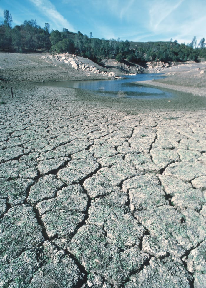 Lake Near San Luis Obispo, California During Drought