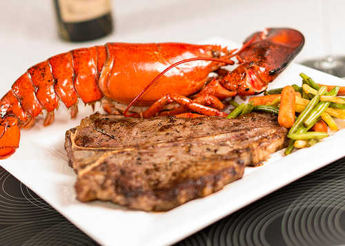 Someone about to be executed might order surf and turf but will not likely get it as it will be over the budget.