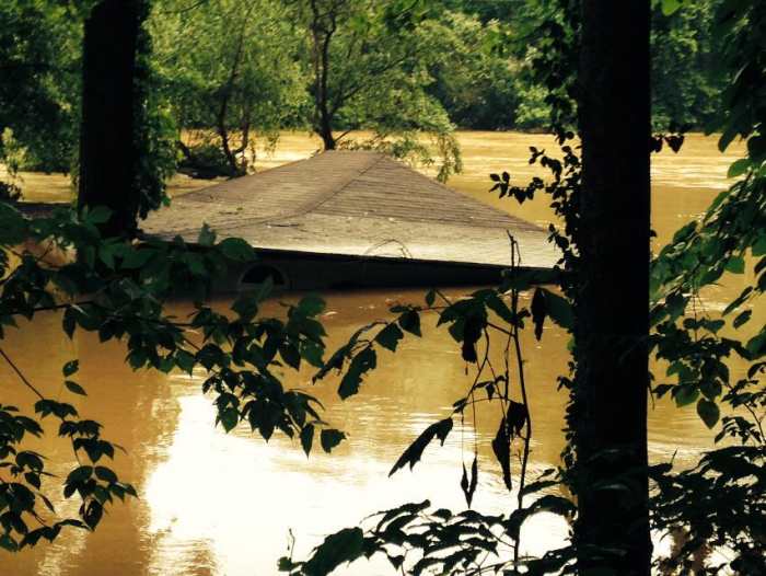 One of many homes that were decimated by the historical flooding that hit West Virginia on June 23, 2016