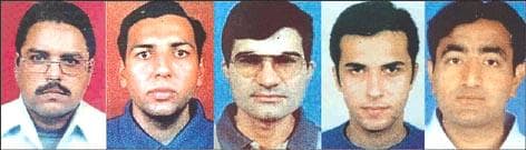 Hijackers of IC 814 - Ibrahim Athar, Sunny Qazi, Shahid Sayed, Mistri Zahoor & Shakir (Left to Right)