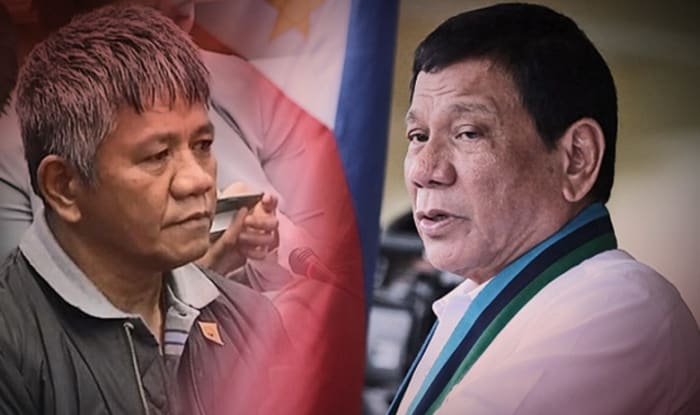 Matobato (L) and President Duterte(R) has filed a criminal complaint against him via Senator De Lima.